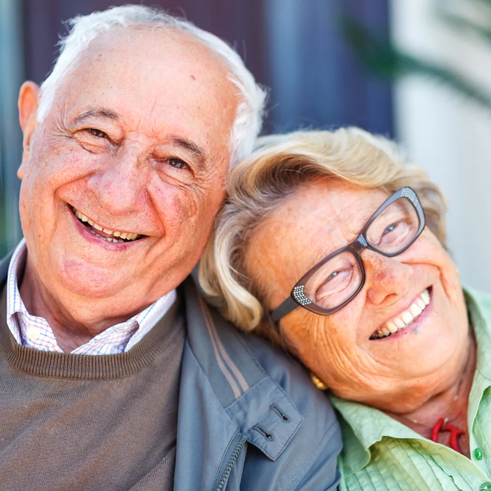 Older couple smiling together